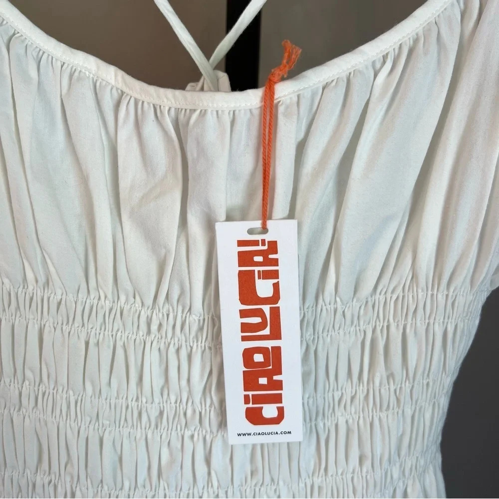 Ciao Lucia Volta Midi Dress White Large NWT Coastal Beach Vacation Contemporary - Picture 6 of 12